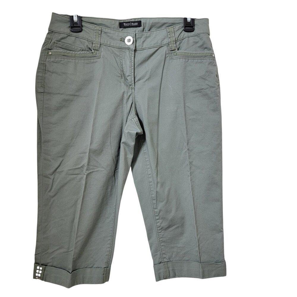 White House Black Market Size 4 Light Olive Green Slim Pedal Pusher Pants